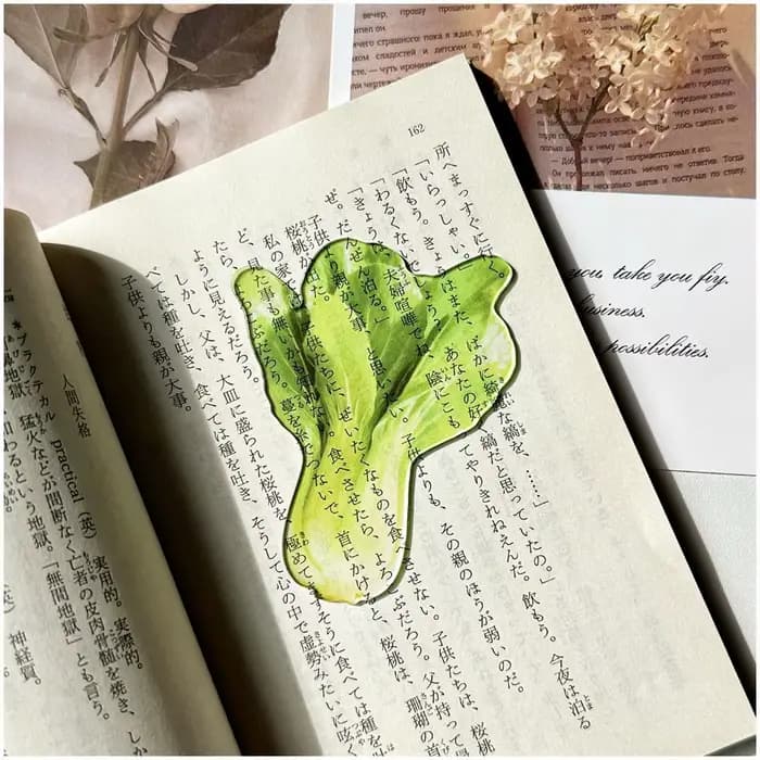 Marque-page créatif en forme de légume, fonctionnel, transparent, en acrylique, aux couleurs vives, pour fournitures scolaires et DIY