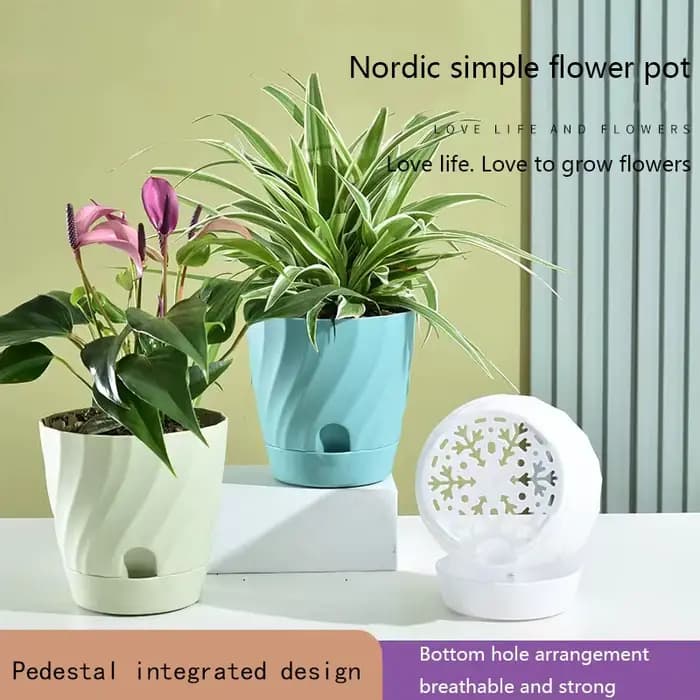 Pots de fleurs en plastique pour balcon, simples et respirants, plantation haut de gamme, maison