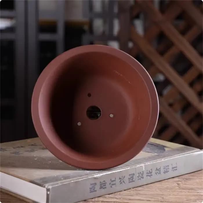 Pot de bonsaï en poterie fait à la main en argile violette