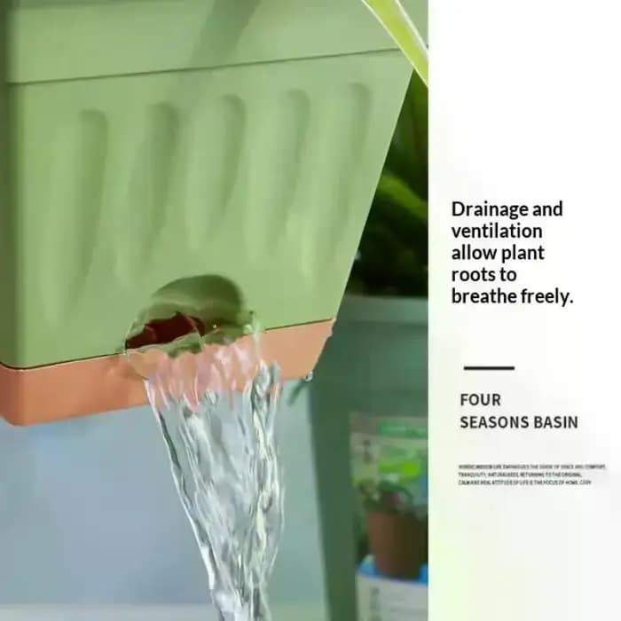 Pot de plantes rectangulaire en plastique pour l'intérieur et l'extérieur