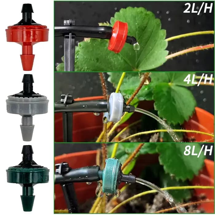 Emmetteur de compensation de pression pour jardin, 20 pièces, 2l, 4l, 8l, goutteur, 1/4 pouces, auto