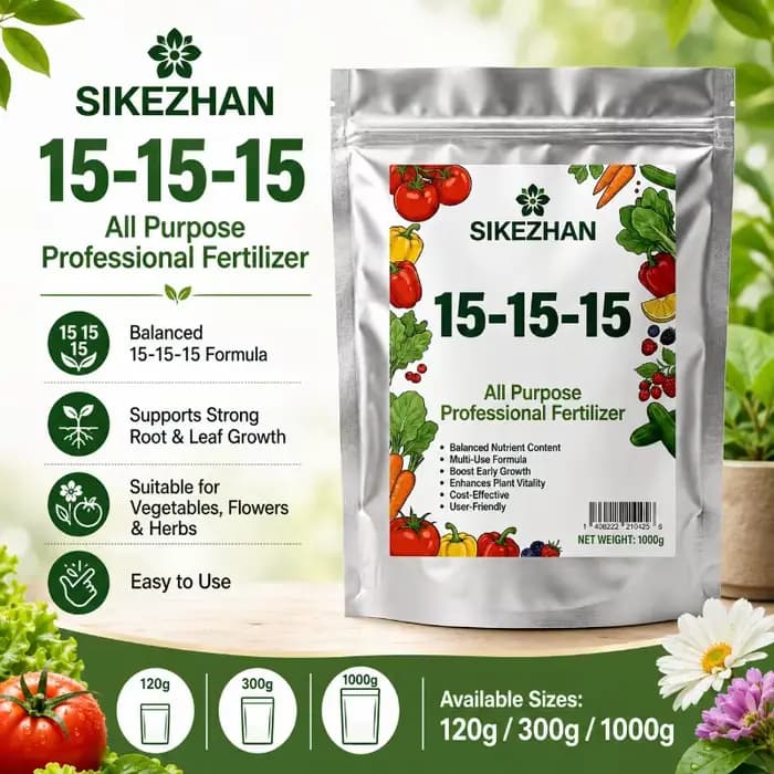 Engrais NPK 15-15-15 pour jardin domestique, granulés polyvalents équilibrés pour plantes, nourriture pour légumes, fleurs, arbustes, booster de rendement