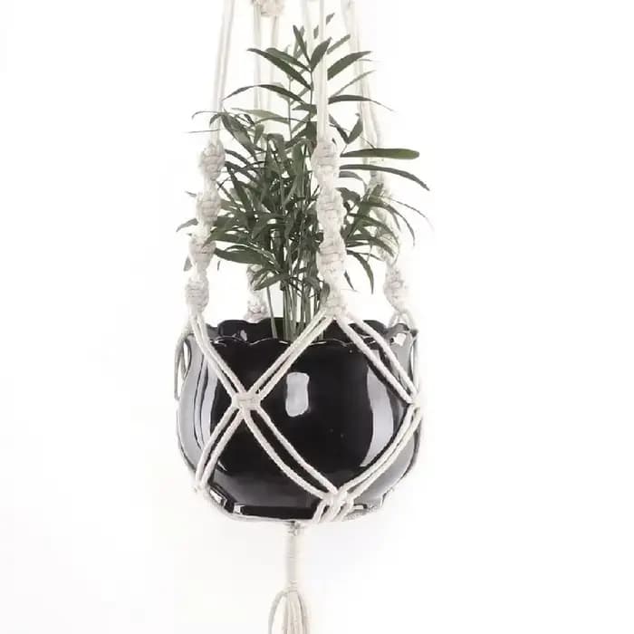 Support de plante en macramé fait main, panier suspendu en corde de coton, porte-pot de fleurs, décoration murale pour intérieur, extérieur, balcon, jardin