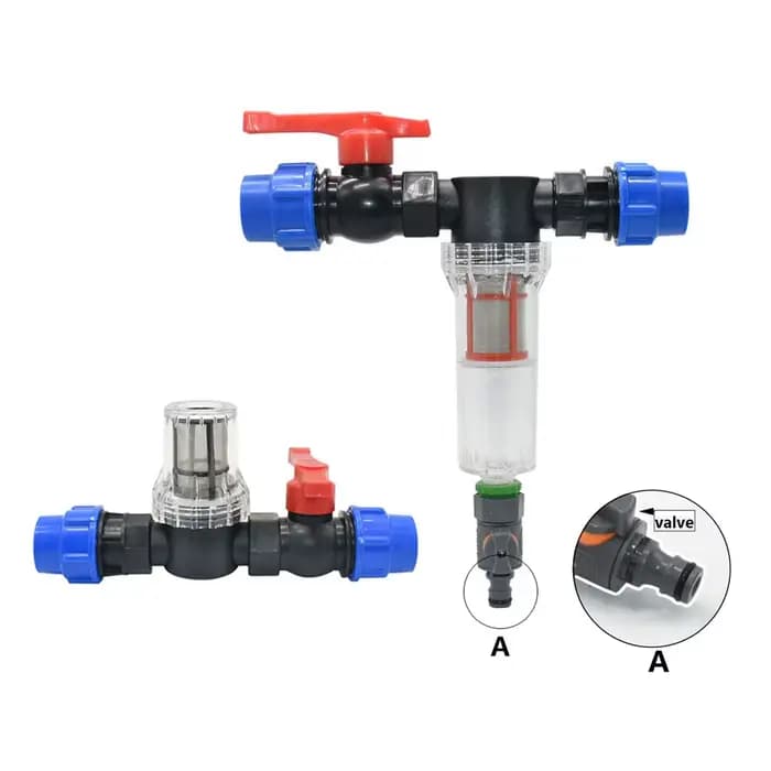 Tube PE 25mm 32mm, connecteur rapide, filtre de robinet, Valve d'eau, raccord de tuyau en plastique,