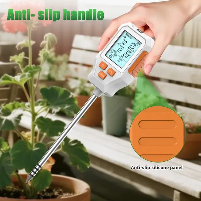 Nouveau testeur numérique de sol LCD 7 en 1 pour jardin : PH/EC/Température/Humidité/Température de l'air/Fertilité/Luminosité