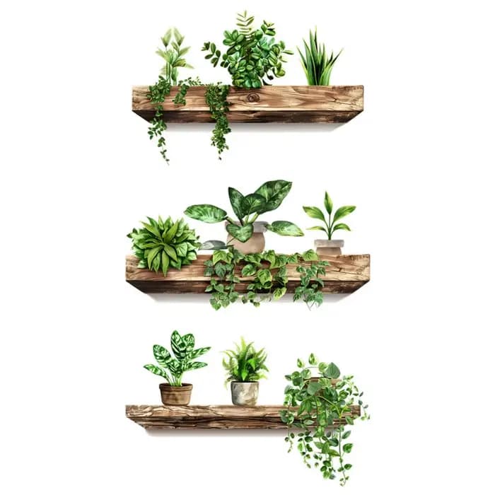 Nouvelle combinaison créative d'étagères pour plantes en pot avec autocollants amovibles pour embellir les chambres