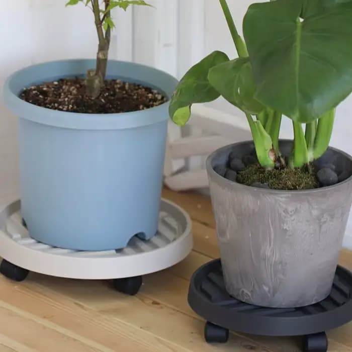 Plateaux de support de Pot de fleur mobiles, plateau de Pot de fleurs multifonctionnel en plastique,