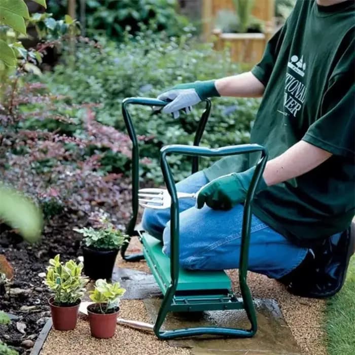 Siège de jardin pliant à genoux avec coussin à genoux épais et large