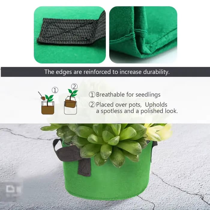 Sacs de Culture en Tissu Vert pour Jardin, 1-30 Gallons, avec Foy, pour Plantes de Cour, Légumes, Fl