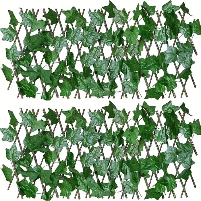 Fausse Clôture Télescopique en Bois pour Décoration de Jardin, Fausses Fleurs, Feuilles Vertes Artif