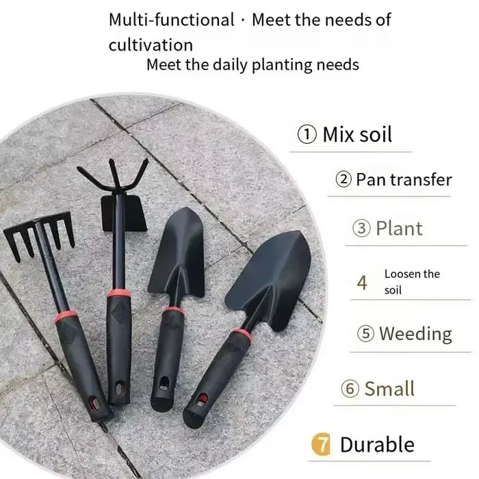 Ensemble de 4 mini-outils de jardinage avec truelle