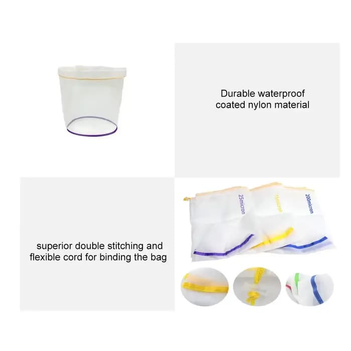 Kit de Sacs Filtrants à Bulles de 1 Gallons ou 5 Gallons, Proximité Micron, Extraction Wstring, 5 Pi