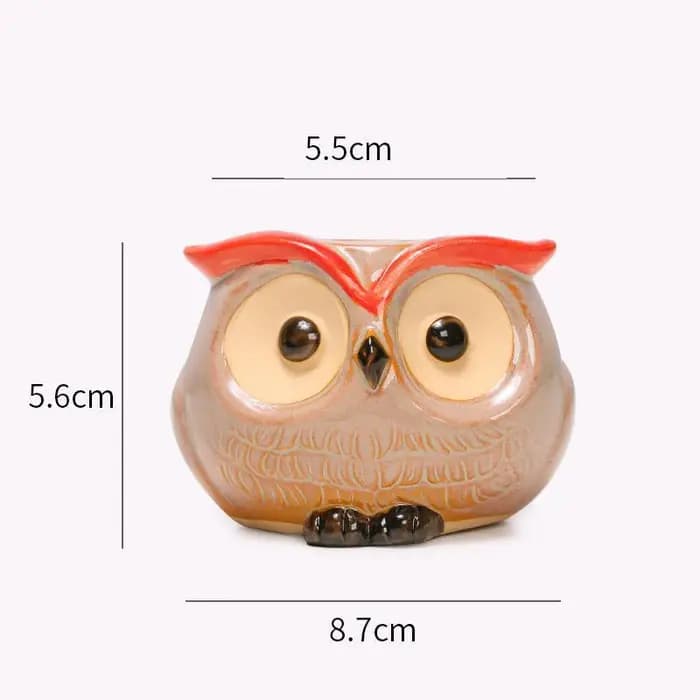 Pot de fleur hibou en céramique