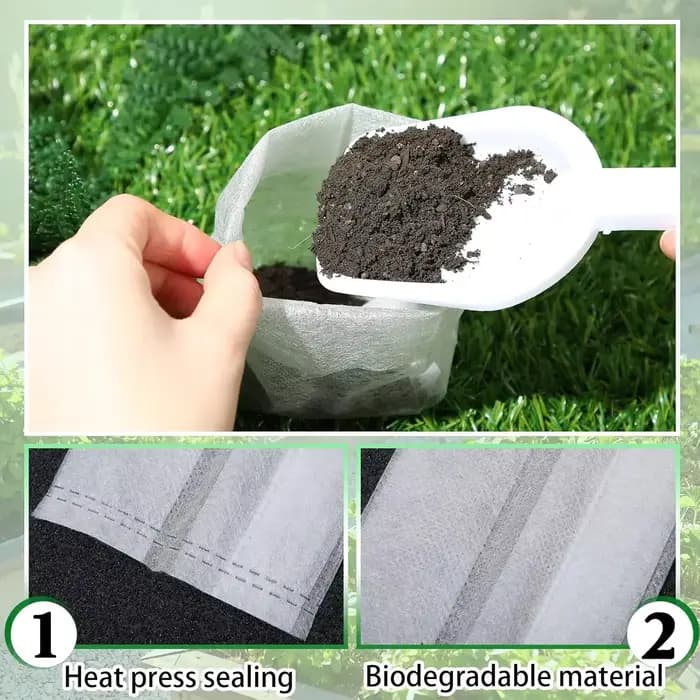 100-1000 pièces sac de pépinière biodégradable sacs de culture de plantes sacs de pépinière en tissu