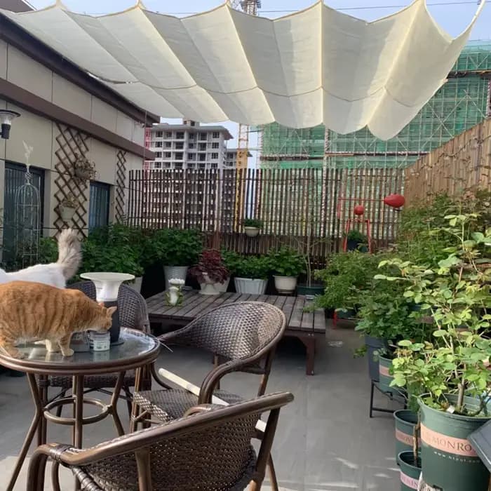 Pergola en tissu HDPE épais Anti-UV, pare-soleil ondulé rétractable, filet de terrasse, balcon, auve