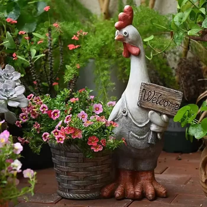 Pots de fleurs de pays américain rétro