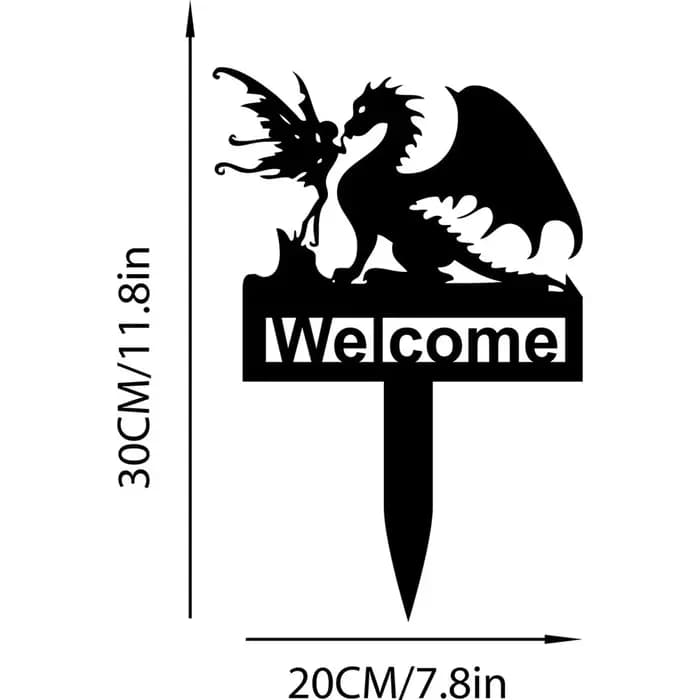 Logo de bienvenue de jardin de dinosaure d'elfe