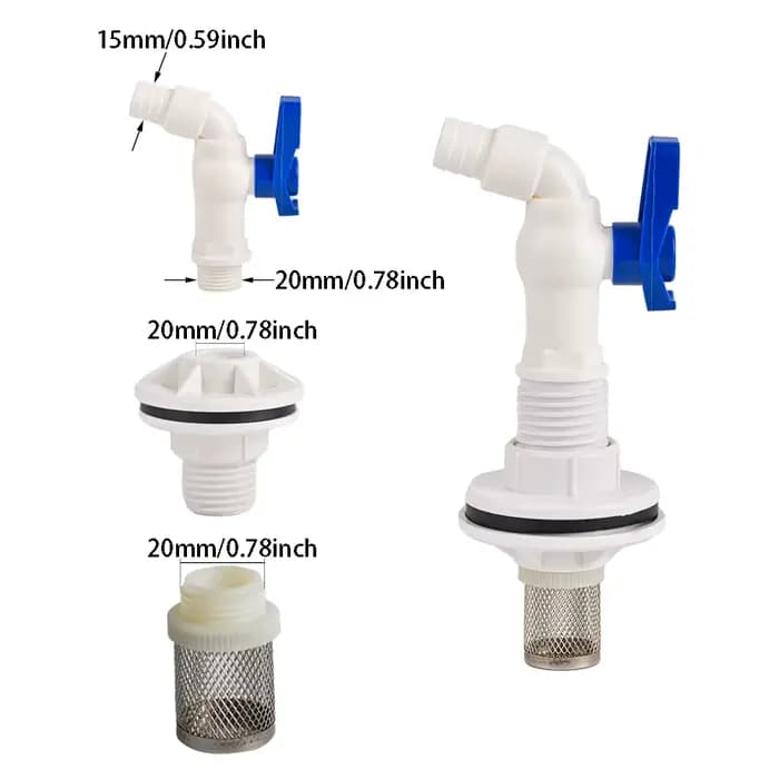 Connecteur pour barils de pluie et étangs d'aquariums, raccord de cloison en PVC, remplacement d'eau