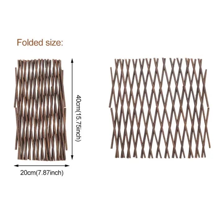 Treillis de jardin extensible en saule, Support pour plantes, treillis grimpant, décoration de clôtu