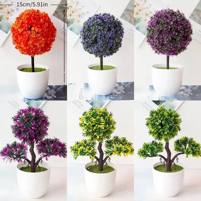 Boule de neige artificielle bonsaï arbre plante en pot pour la maison bureau mariage et Festival décor réaliste Mini ornement en pot
