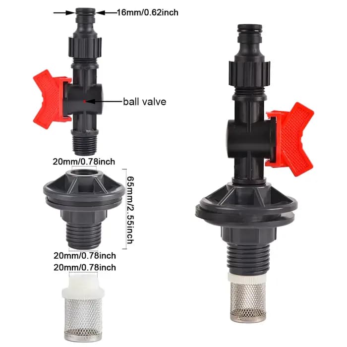Kit de robinets de baril de pluie en PVC de 1/2 3/4 pouces, pour barils de pluie, aquariums, réservo