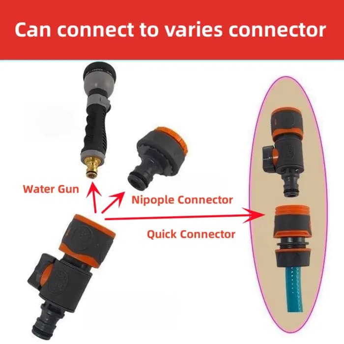 Connecteur rapide pour tuyau d'arrosage 1/2 "3/4" 5/8 ", raccord de réparation, Valve d'arrêt d'eau,