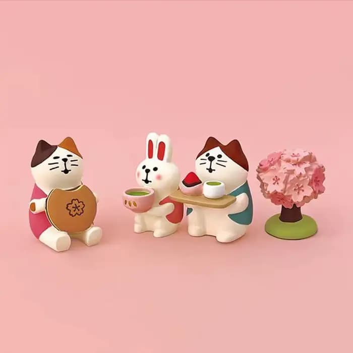 ZAKKA fleur de cerisier mignon chat ornement fleurs d'amiral scène INS jouet à la mode bricolage résine artisanat chiffres ornements