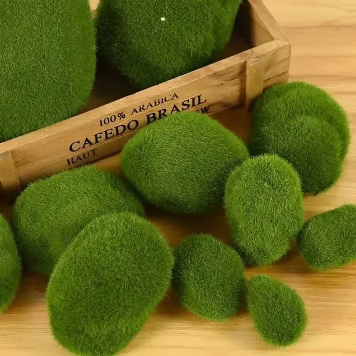 Fausse plante verte artificielle pour décoration de pot de fleur, pierre de mousse de simulation, bo