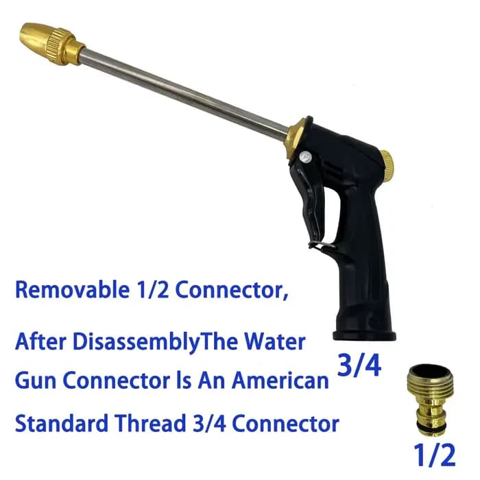 Pistolet à eau haute pression avec buse métallique réglable pour le nettoyage de la Machine de lavag