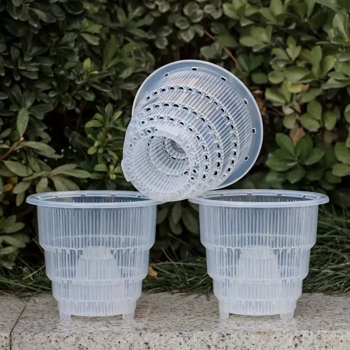 Meshpot-Pots d'orchidées transparents avec trous, jardinière d'orchidées pour le rempotage, petits p