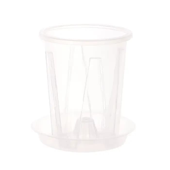 Pot de fleur Transparent avec contrôle des racines, avec plateau, pour plantation d'orchidées Phalae