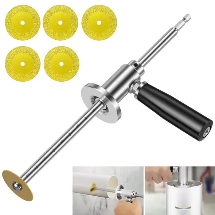 Outil de coupe de tuyaux en PVC en acier inoxydable avec 5 lames, profondeur réglable, poignée ergonomique pour une coupe intérieure lisse des plomberie