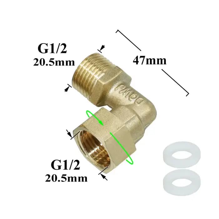 Connexion coudée en laiton 1/2 "