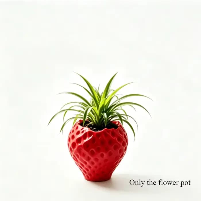Pot de fleurs en plastique pastoral 3D motif fraise multicolore pour plantes succulentes, décoration