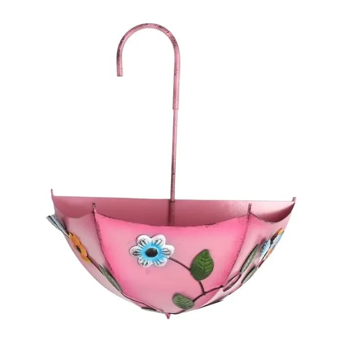 Pot de fleurs décoratif en fer en forme de parapluie