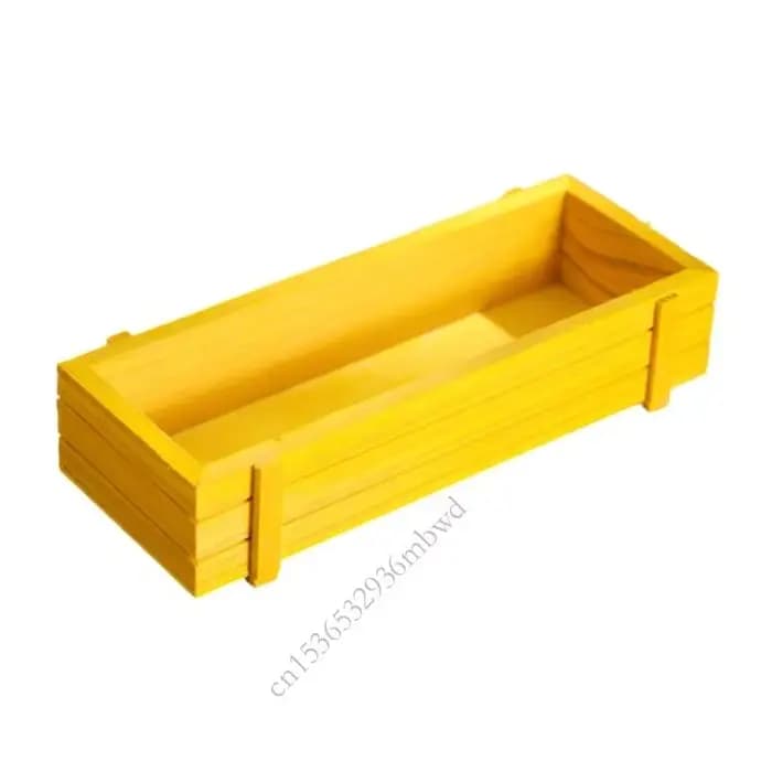 K43D Pot fleur en bois naturel durable avec trous flux d'air idéal pour les herbes cacti faciles à déplacer décoration