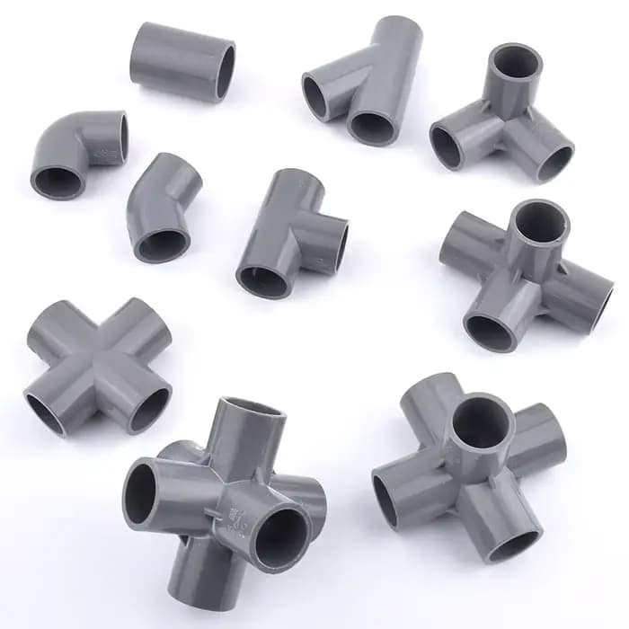 Raccords de connecteur de jardin en PVC gris 20/25/32/40/50mm droits 90 ° Adaptateur de tuyau d'ea