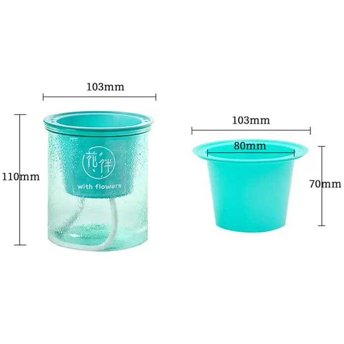 Pot de fleurs hydroponique Transparent rond en plastique