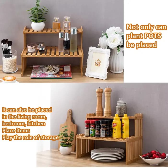 Étagère en bois pour plantes d'intérieur