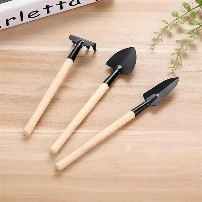 Ensemble de trois outils de jardinage, mini-outils de jardin, pelle multifonction, herse, pelle pour plantes domestiques, pelle à terre pour pinier