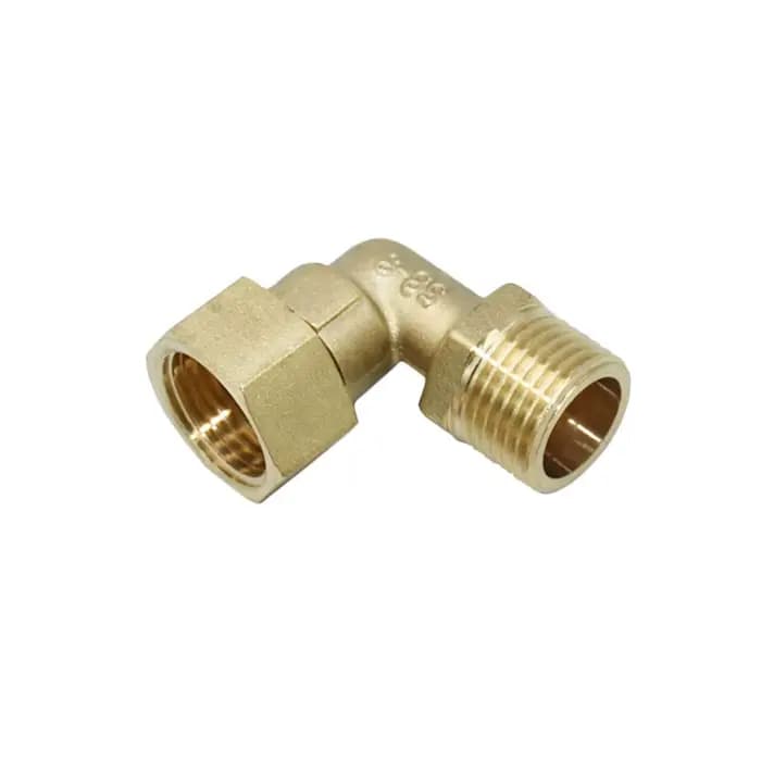 Connexion coudée en laiton 1/2 ", connecteur de tuyau d'eau fileté en métal et cuivre à 90 degrés, a