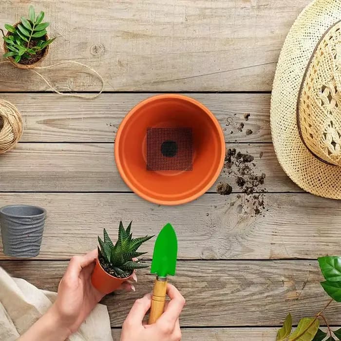 Pot de fleur avec tampon en maille pour trous, pot de bonsaï, polymères de grille astronomique, prév