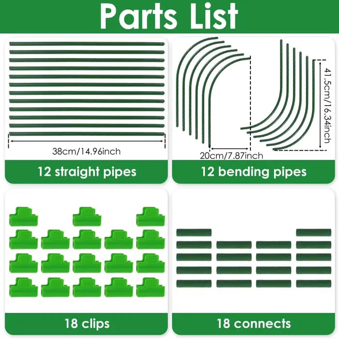 Kit de Tunnel de culture de serre en acier, 60 pièces, cadre de Support de serre, cerceaux de jardin