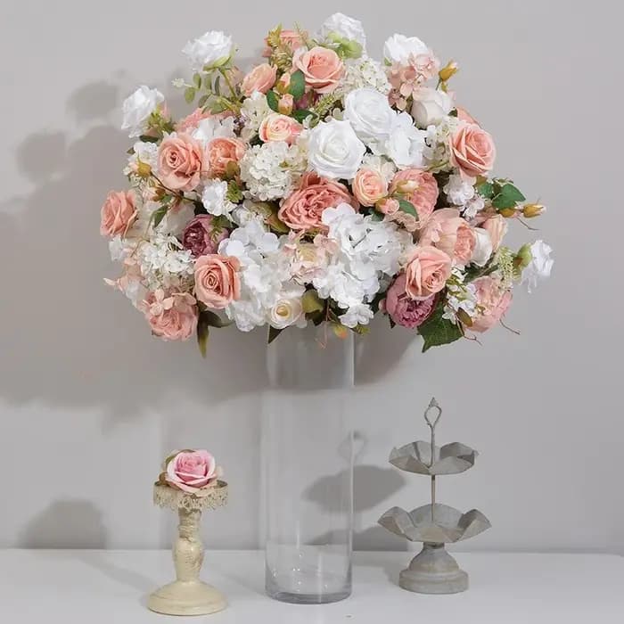 Nouvelles boules de fleurs esthétiques de 80CM de haut, Design romantique de Rose d'hortensia, décor