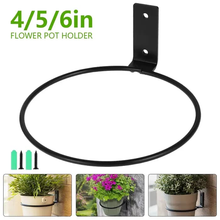 Anneau de support de Pot de fleur mural, facile à installer, crochet de plante en métal polyvalent, support de Pot de fleur pour décoration intérieure et extérieure