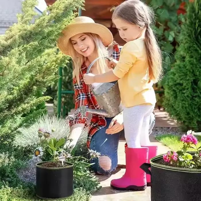 5 sacs de culture non tissés en tissu aéré avec poignées, pots de fleurs, sacs de culture pour légum