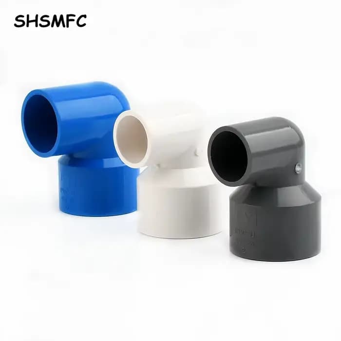20,25,32,40,50,63 mm PVC 90 ° Connecteur de tuyau de soudure à solvant métrique, coude réducteur,