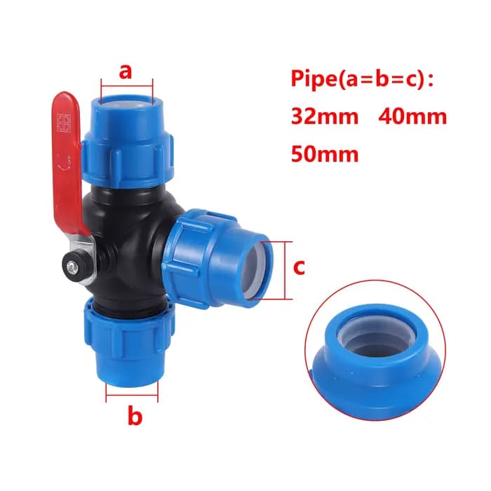 20/25/32/40/50mm PVC PE tuyau robinet inverseur en plastique rapide robinet à tournant sphérique jar
