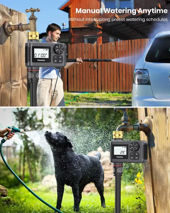 INSOMA-Système d'arrosage automatique, minuterie d'eau d'irrigation de jardin intelligente, avec per