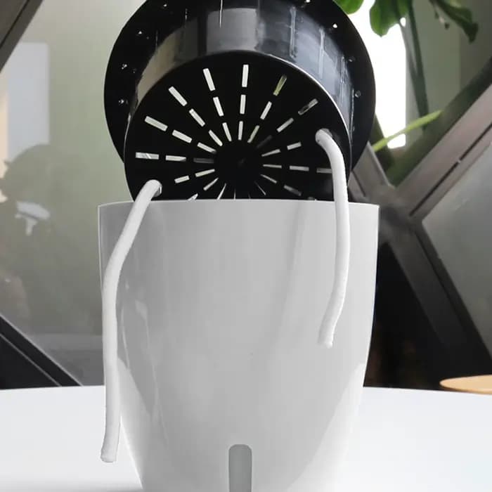 Pots de plantes blancs portables et écologiques avec système de Drainage